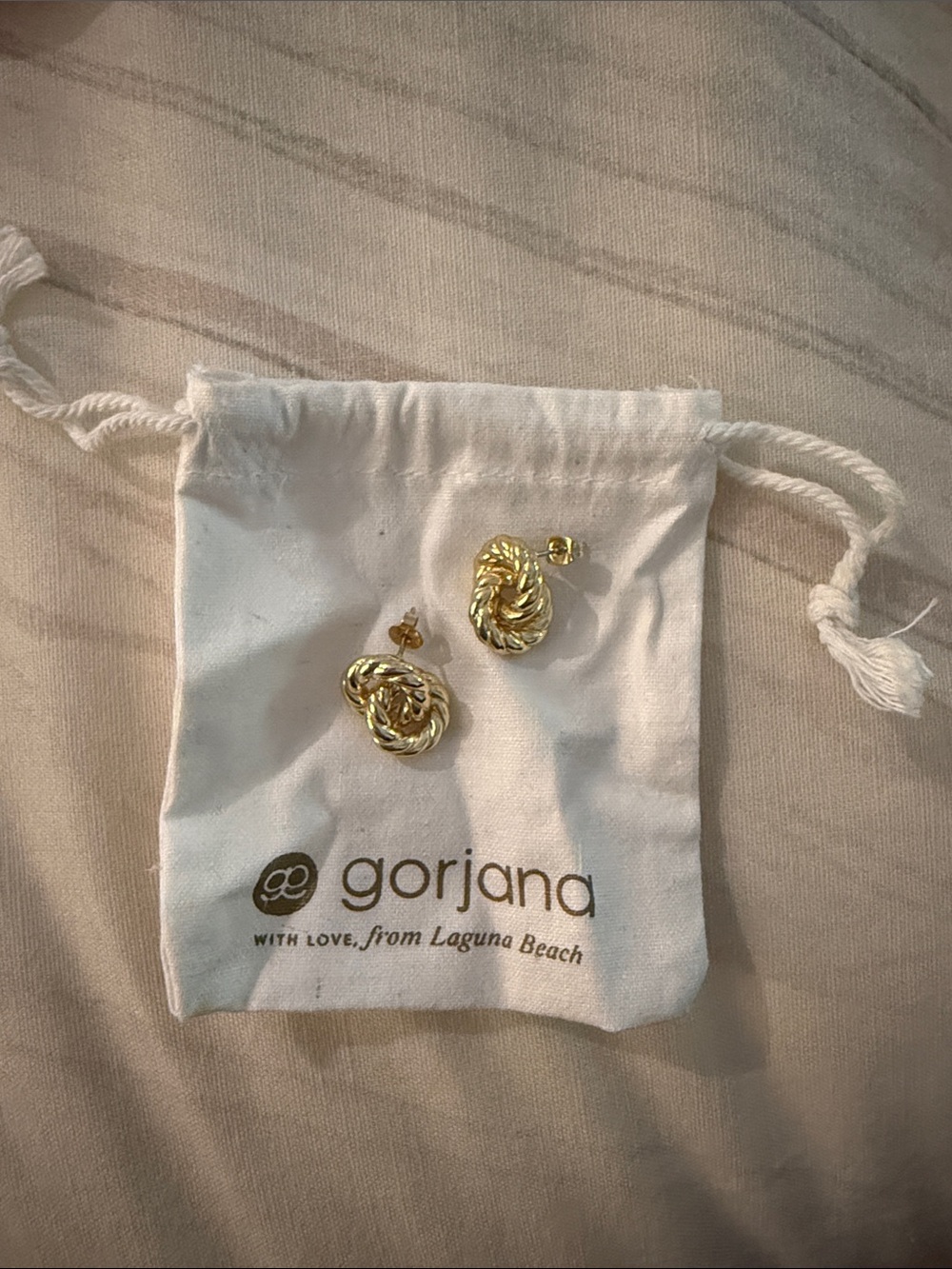 Gorjana Shimmering Gold Rope Knot Studs